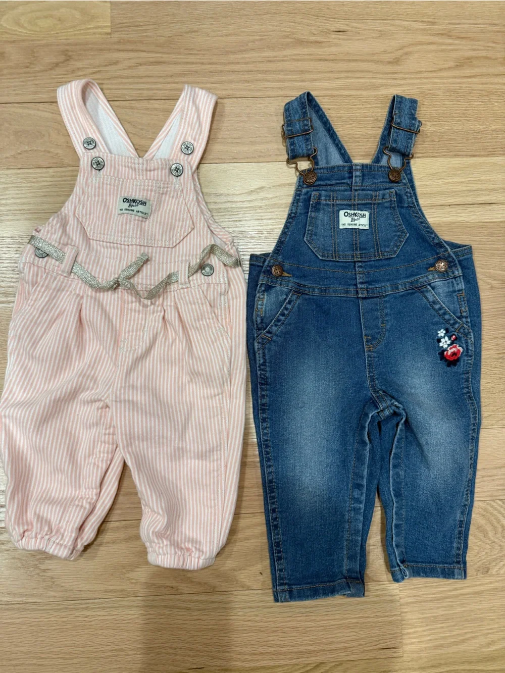 OshKosh girls bib Overalls 9mo - 2-Pack